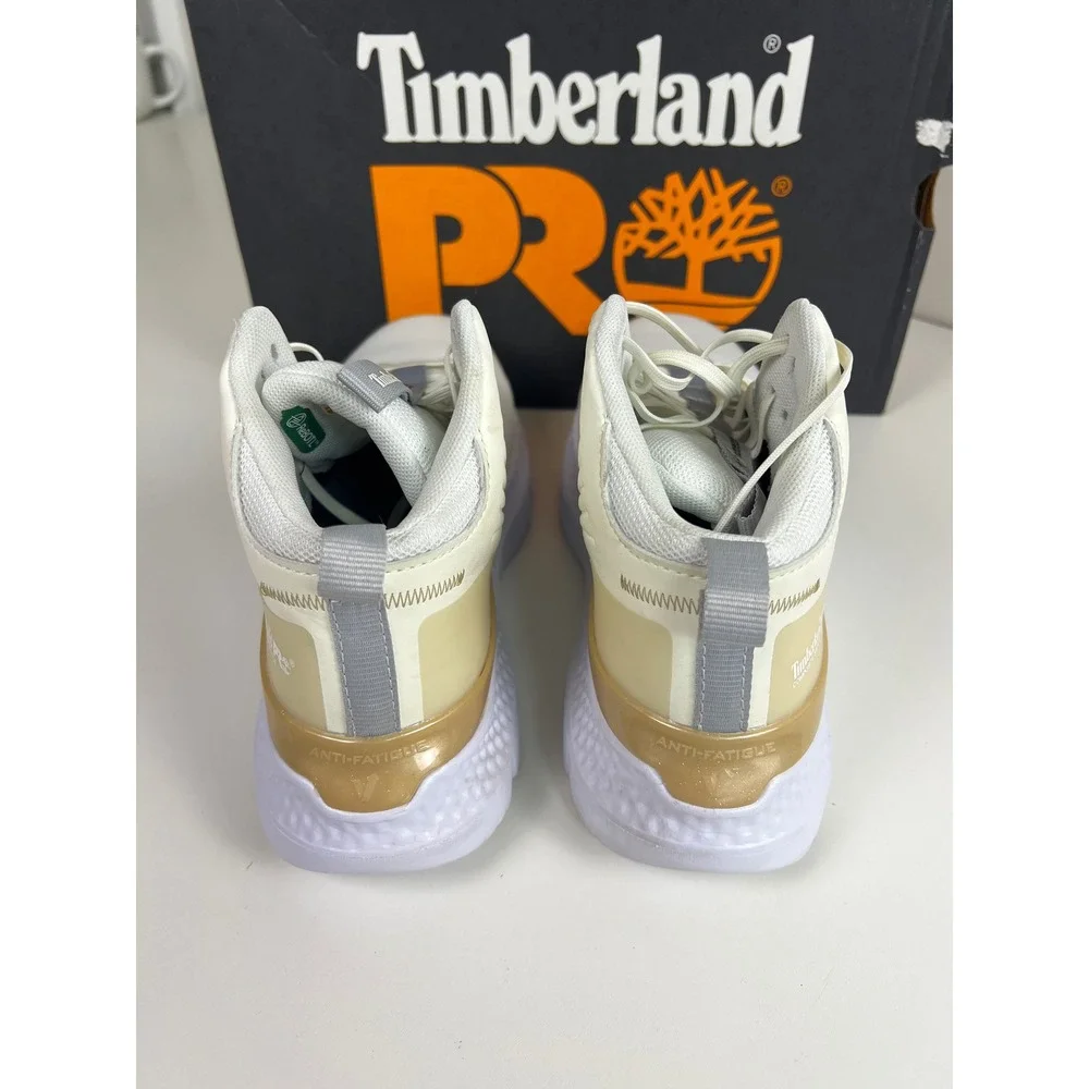 Timberland Pro Serra‎ Womens White Gold Composite Toe Work Safety Sneakers Sz 8W